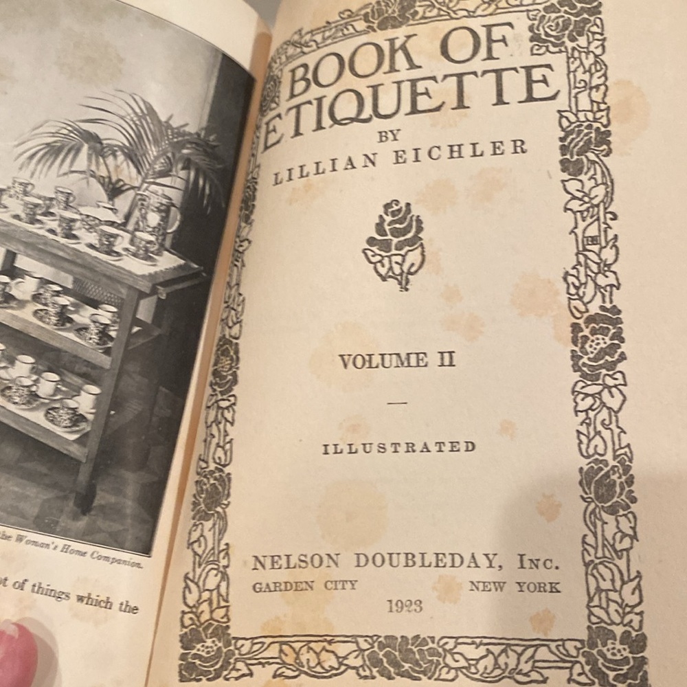“Book of Etiquette Vol. II,” by Lillian Eichler, Hardcover